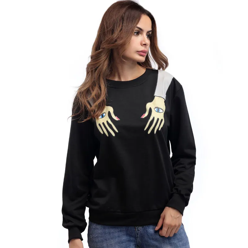 Womens Hoodies Europe And America Printing Pullover Tops S XL O Neck Long  Sleeved Sweater Black Women Sweatshirts Loose Casual Hoodies From  Hopeforth, $12.99