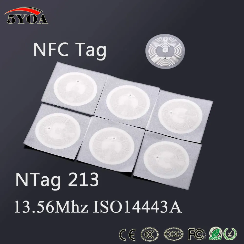100 NFC Tags - NTAG213 13.56MHz ISO14443A RFID Key Fobs Stickers ...