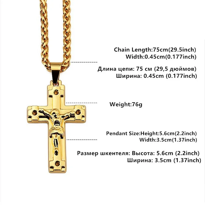 Heren Grote Jezus Gouden Mode Ketting Sieraden Punk Hip Hop Sieraden Lange Ketting Kettingen Voor Men4046227