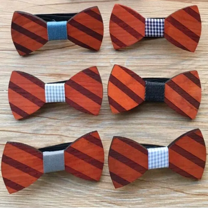 Med Wood Bowtie 7 스타일 손으로 만든 빈티지 전통 목공 넥타이 완제품 Wooden Bow tie 12 * 5cm bowties