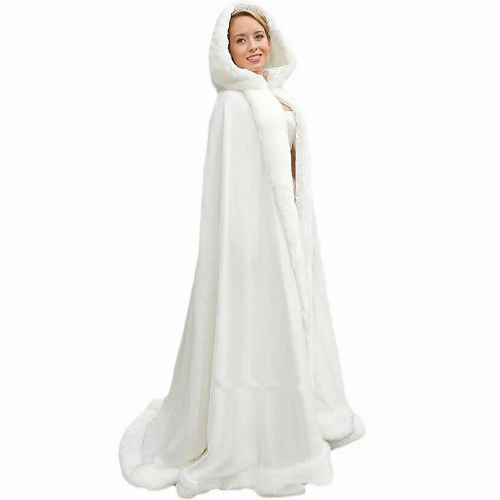 Bridal Capes: Elegant White Chiffon Wedding Cape, Ladies Wedding