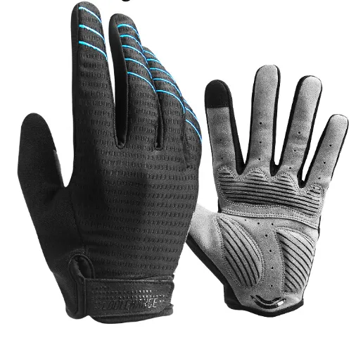 Cyklingshandskar Fullfinger Sport Shocksäker MTB Bike Touch Screen Handskar Man Kvinna Cykel Svamp Long Finger Glove