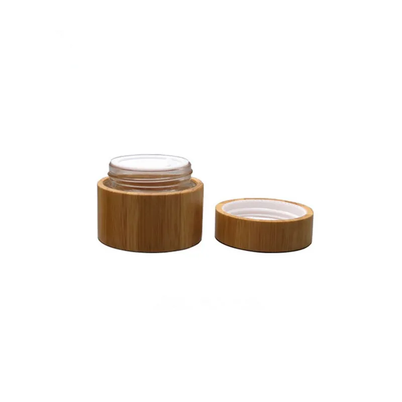 30g 50g bocal en verre avec bambou extérieur pots de crème vides emballage cosmétique contenant des pots avec couvercle pour crème à la main conteneur F319