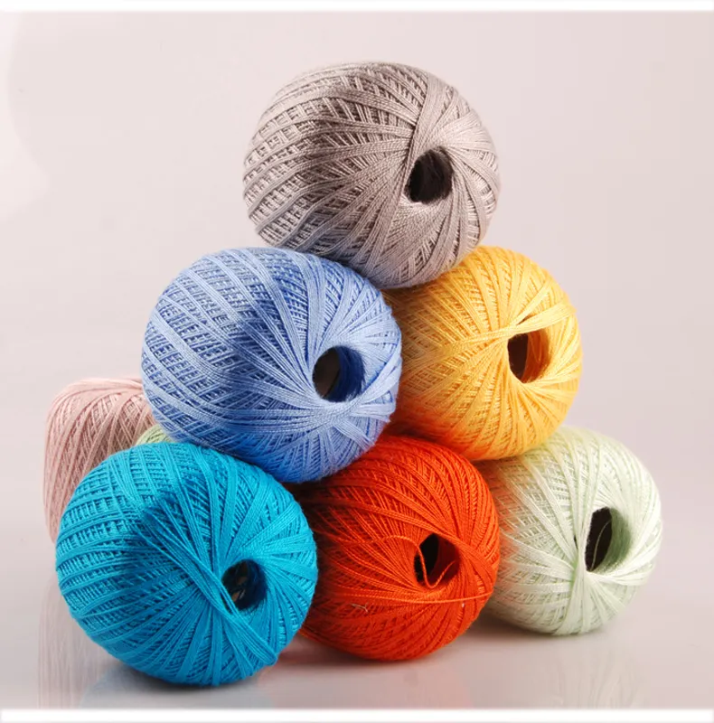 50g / bola de alta qualidade Rendas de Algodão Fio fio de rendas de verão Para Crochê Tricô Por 1.25mm Crochet Ganchos Frete grátis