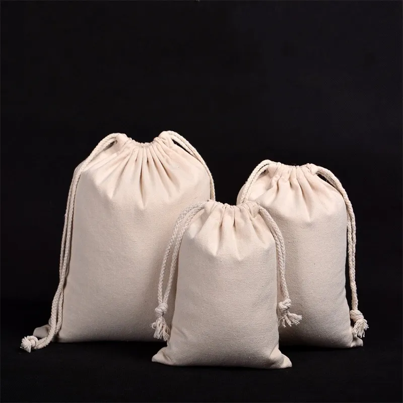 Cotton Linen Drawstring Bag Portable Outdoor Travel Jewelry Plaything Canvas Storage Bags Wedding Party Favor Candy Sack 4 2ss7 YY