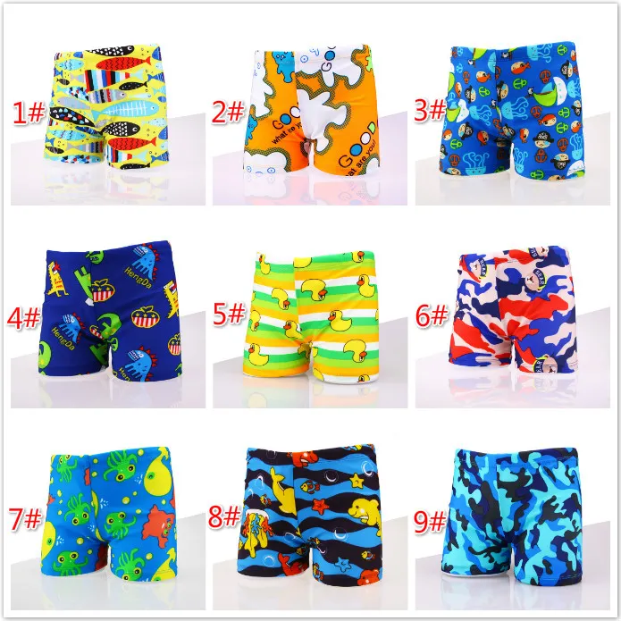 New Boys Swimming Shorts Baby Boys Swimming Pool Beach Swimwear Cartoon Printed Swim Trunks Boardshorts Swim Board Shorts 1-14T