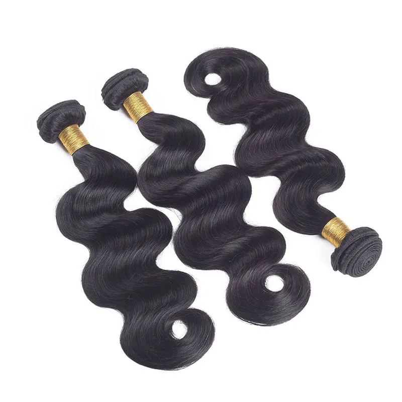 Yirubeauty Brazilian Virgin Hair 13x4 spets frontal med buntar Body Wave 4 styckenmänniskohår