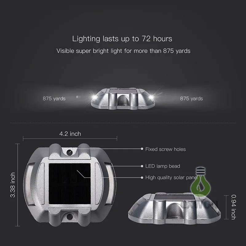 Lampy solarne Lampy LED Droga ścieżka światła Wodoodporne Bezpieczeństwo Ostrzeżenie Ostrzeżenie Lights for Outdoor Fence Patio