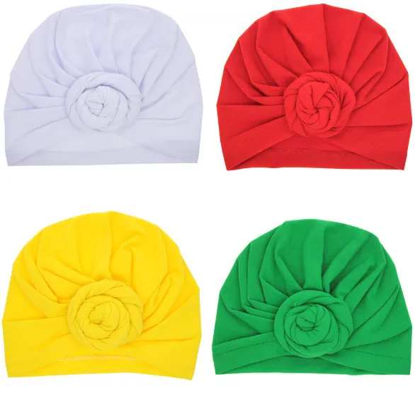 Baby topp knut turban rose hatt småbarn mjuk turban vintage stil retro hårtillbehör flickor pojkar huvud wrap lc6976249925