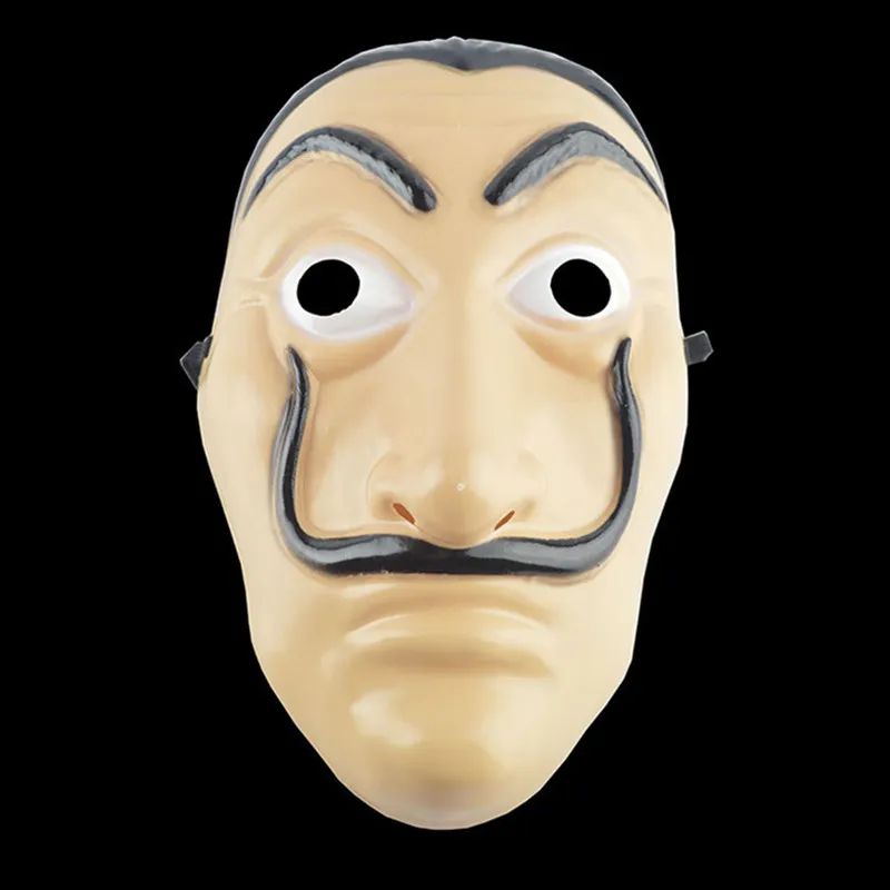 2018 New Cosplay Party Mask La Casa de Papel Face Mask Salvador Dali Kostym Movie Mask Realistic Halloween Tillbehör