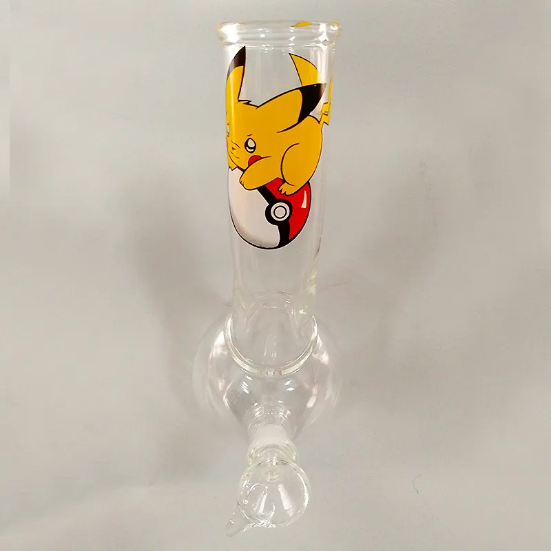 Glass Bongs Oil Rig Pikachu Logo Water Pipes Beaker Bong Glass Water