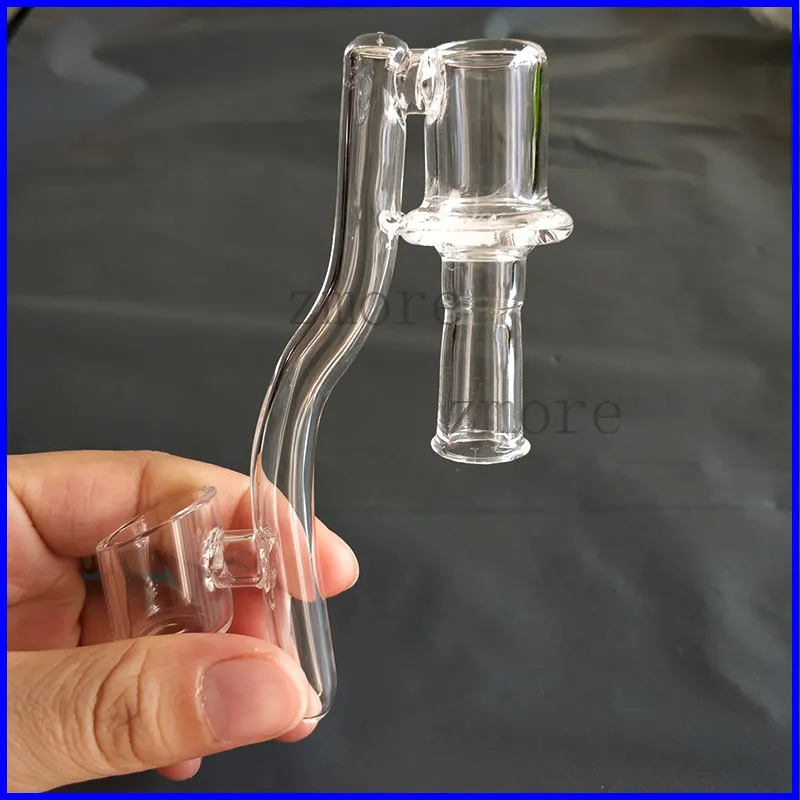 Dropdown al quarzo con chiodo Banger 2mm di spessore 10mm 14mm 18mm Femmina Maschio Trasparente Giunto Drop Down Dab Rig