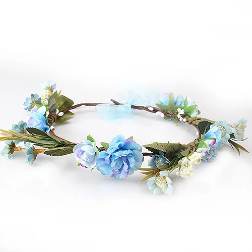 Corona Di Fiori Bianchi Per Capelli - Fascia Floreale Per Sposa, Matrimoni E Feste - Foto 7