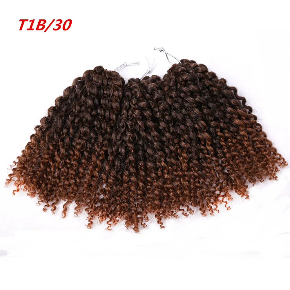 8Inch Set Marly Braid Synthetiskt flätande hår med ombre lila rosa och blond malibob -Crochet Hair Extensions8927256