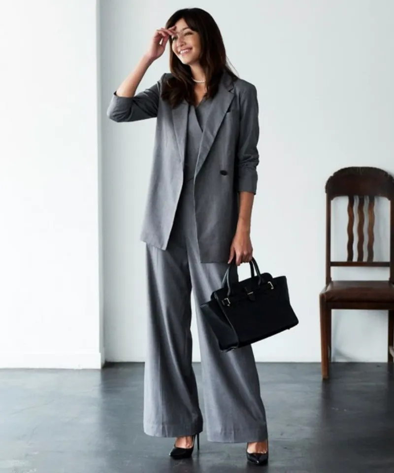 Womens grey pant hotsell suits for weddings