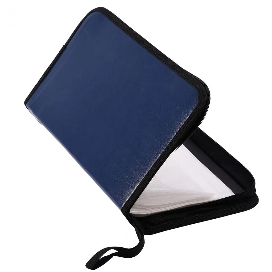 80 Disc Large Capacity Portable CD DVD Case PC driver disc PU Leather Wallet Storage Cover Box Case