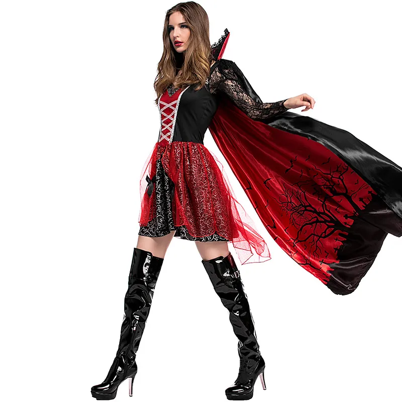 Costume de Cosplay reine Vampire pour femmes adultes, robe de princesse gothique, robe de soirée de carnaval d'halloween, robe fantaisie de mascarade