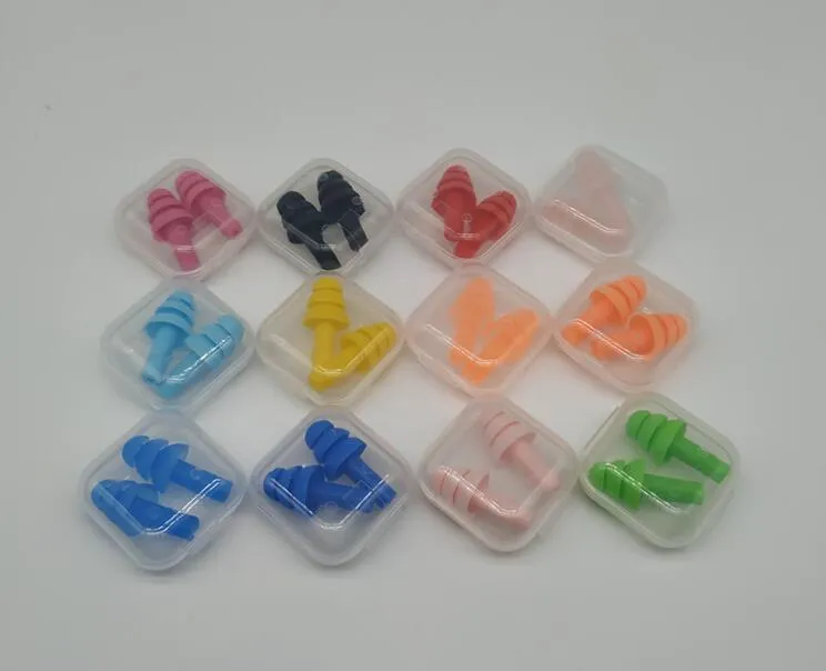 es de bouchons d'oreilles en Silicone pour nageurs, souples et flexibles, pour dormir en voyage, réduire le bruit, couleurs 3889068