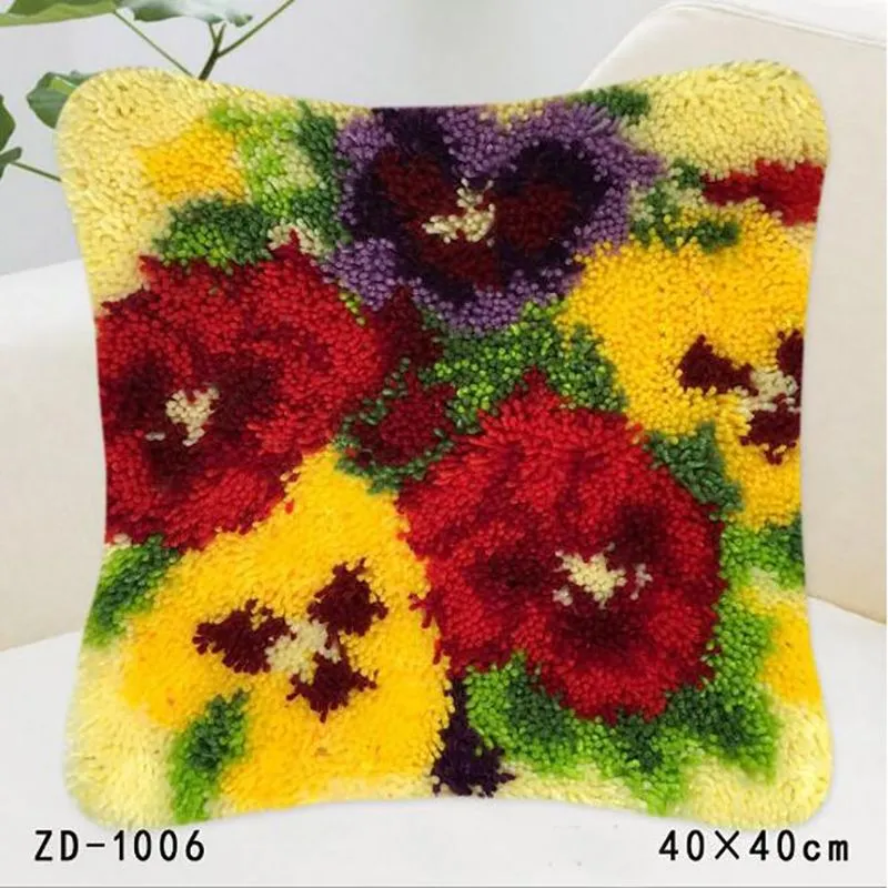 Handmade Pillow Case Creative Flowers And Plants Style Cushion Cover For Home Sofa Decor Pillowslip Carpet Embroidery Handicrafts