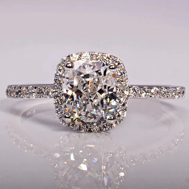 Choucong 3CT Stone Diamond 925スターリングシルバーの婚約ウェディングバンドリングSZ 5-11送料無料ギフト