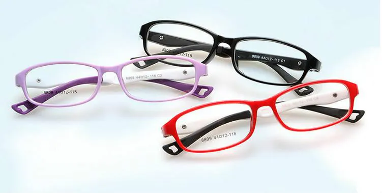 (10 pcs/lot) mode en plastique enfants lunettes optiques cadres enfants lunettes pour prescription beaucoup de couleurs acceptent l'ordre mixte 8809