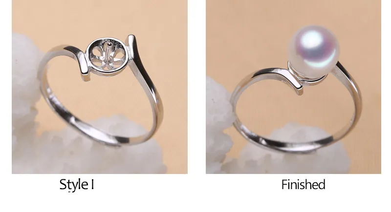 Pearl Ring -inställningar 925 Sterling Silver Ring -inställningar 9 Styles DIY RING FÖR KVINNOR Justerbara smycken Inställningar Presentuttalande 3434190