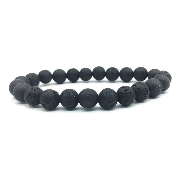 Pas cher 8mm Noir Pierre De Lave Perles Bracelet DIY Lava Rock Huile Essentielle Diffuseur Bracelet pour les femmes