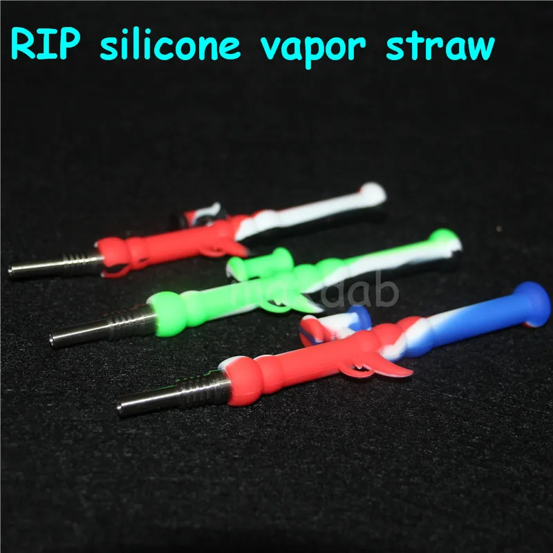 smoking pipes Silicon Nectar with GR2 Titanium Nail Mini Bongs Water Pipes 10mm Concentrate Straw Silicone Dab Oil Rigs