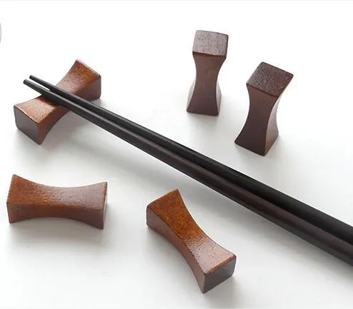 Japanska trä trä ätpinnar vila sked ätpinnar porslinshållare rack stativ kudde typer hantverk