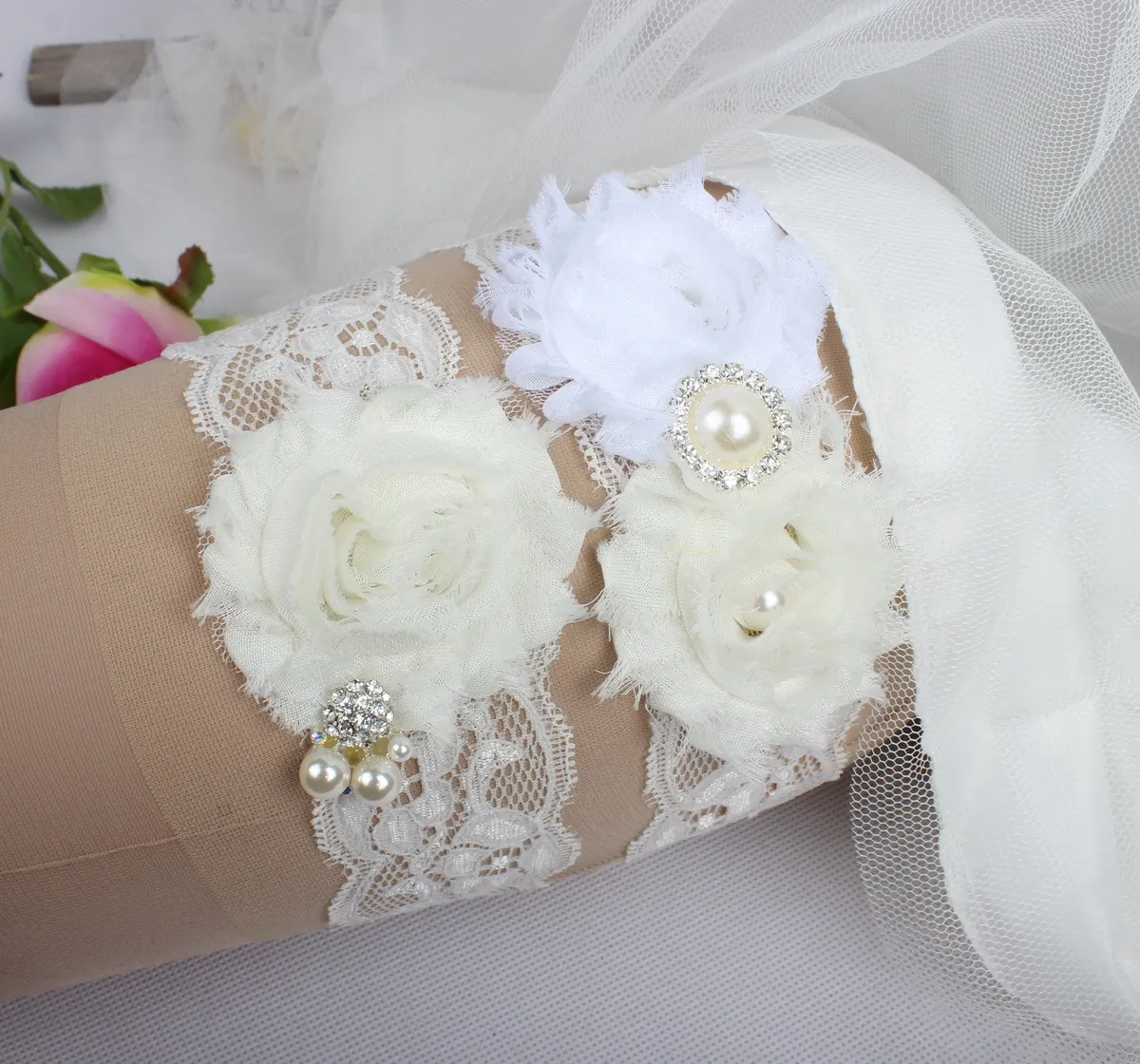 Wedding Garters For Bride Bridal Ivory Lace Belt Set with Rhinestones Chiffon Flowers Plus Size from Dhgate Bridal Garters - price 5.98 Wedding Garters For Bride Bridal Ivory Lace Belt Set with Rhinestones Chiffon Flowers Plus Size from Dhgate Bridal Garters - price 5.98