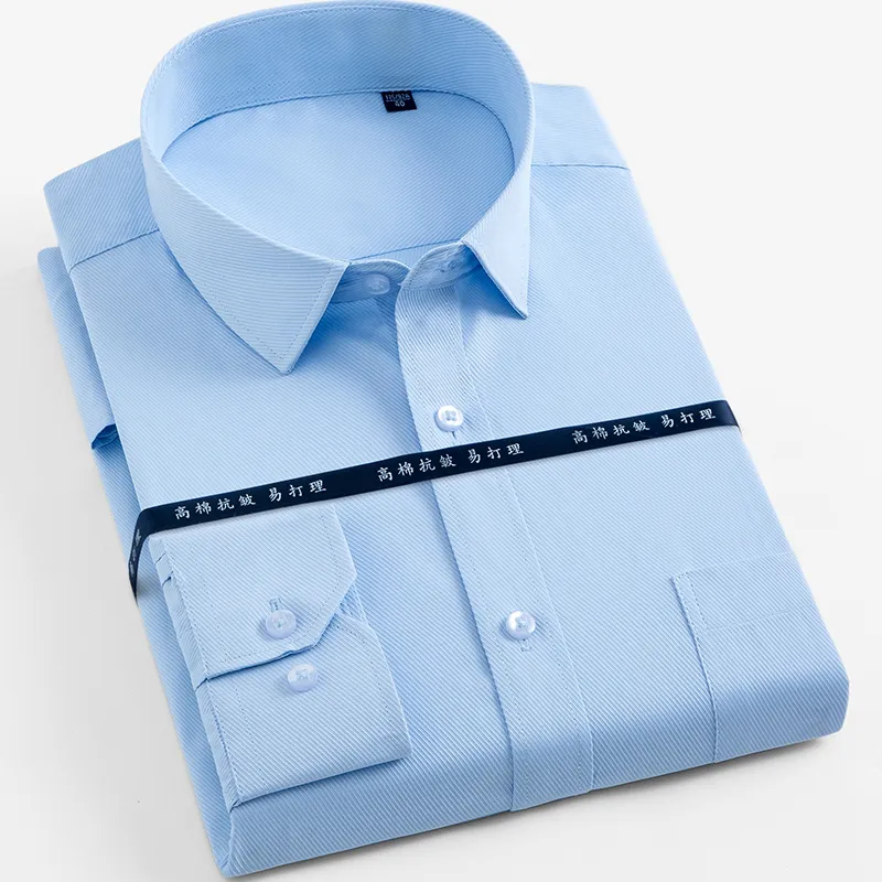 Männer langärmlige massive grundlegende kleid shirts patch top tasche regelmäßige passe runde saum formale twill arbeitsbüro soziale tops shirt