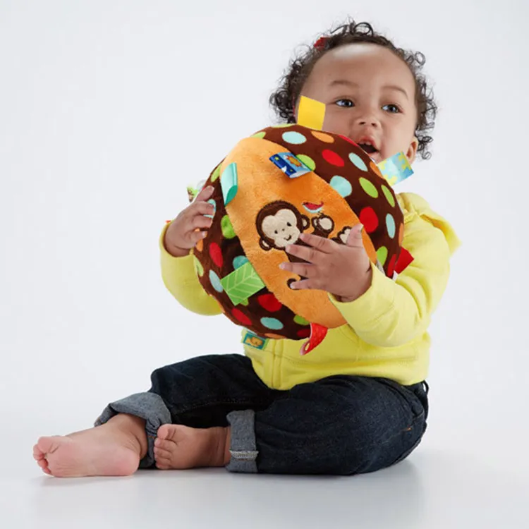 Baby Hand Cloth Ball Plush Toys Lathe Hanging Toys Handbell Newborn Colorful Soft Hand Grasp Rattle Pacify Ball