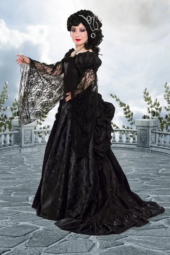 Dark Fantasy Medieval RenaissanceVictorian Fusion Gothic Evening Masquerade Corset  Dress With Bustle Gothic Evening Gown Design Couture From Alegant_lady,  $141.31