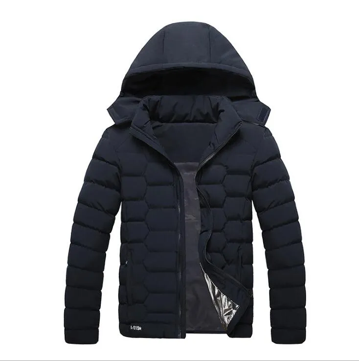 Winter Warm Down Jackets Brand Men Cotton Padded Jacket Sport coat Hooded Padded Parkas with logo Clothing