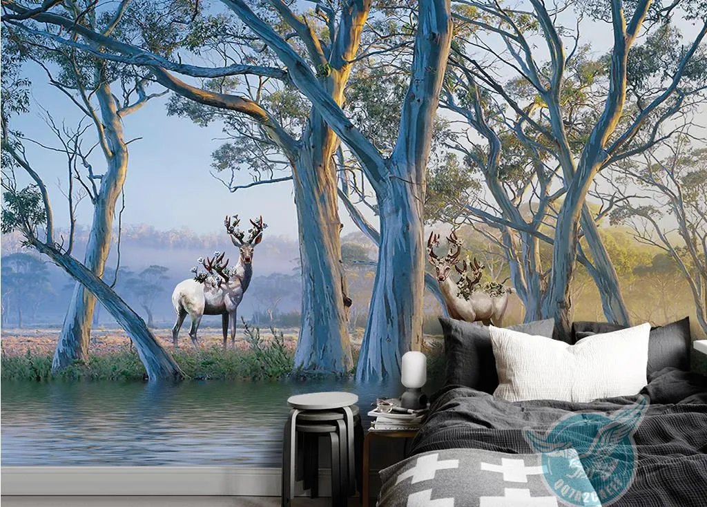 3d wallpaper mural TV wall background wall Colorful animal forest living room bedroom TV background mural wallpaper for walls 3 d