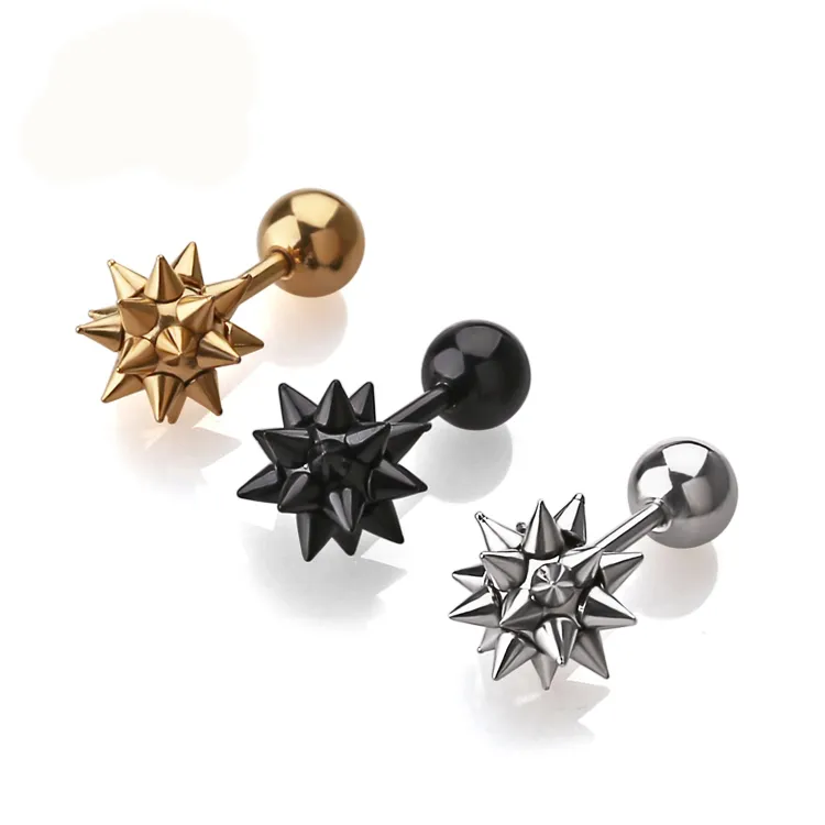 Spike Stud Earrings: Popular Silver Ear Piercing Studs, Black Gold Styles  Shop Now!