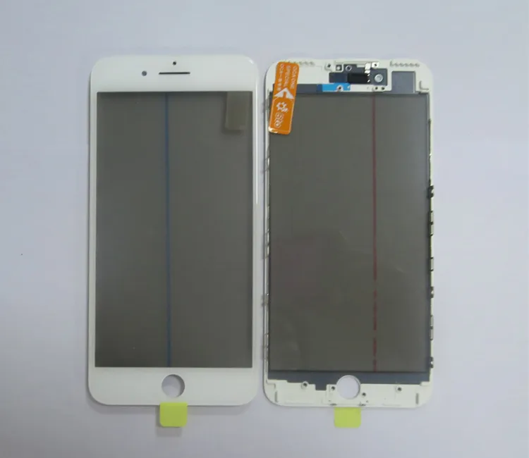 아이폰 7Plus 용 베젤 프레임 + OCA + 편광판 필름 콜드 프레스 어셈블리가있는 1 인치 LCD 스크린 패널 글래스의 오리지널 4