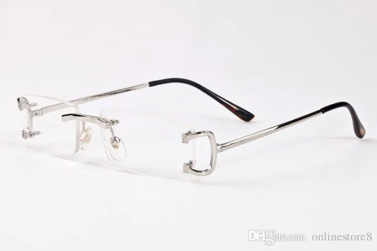 Moda mężczyzn Big Buffalo Horn okulary damskie ramy bez krawędzi okulary przeciwsłoneczne złote metalowe nogi okulary niebieskie przezroczyste czerwone obiektyw Oculos Gafa3623743