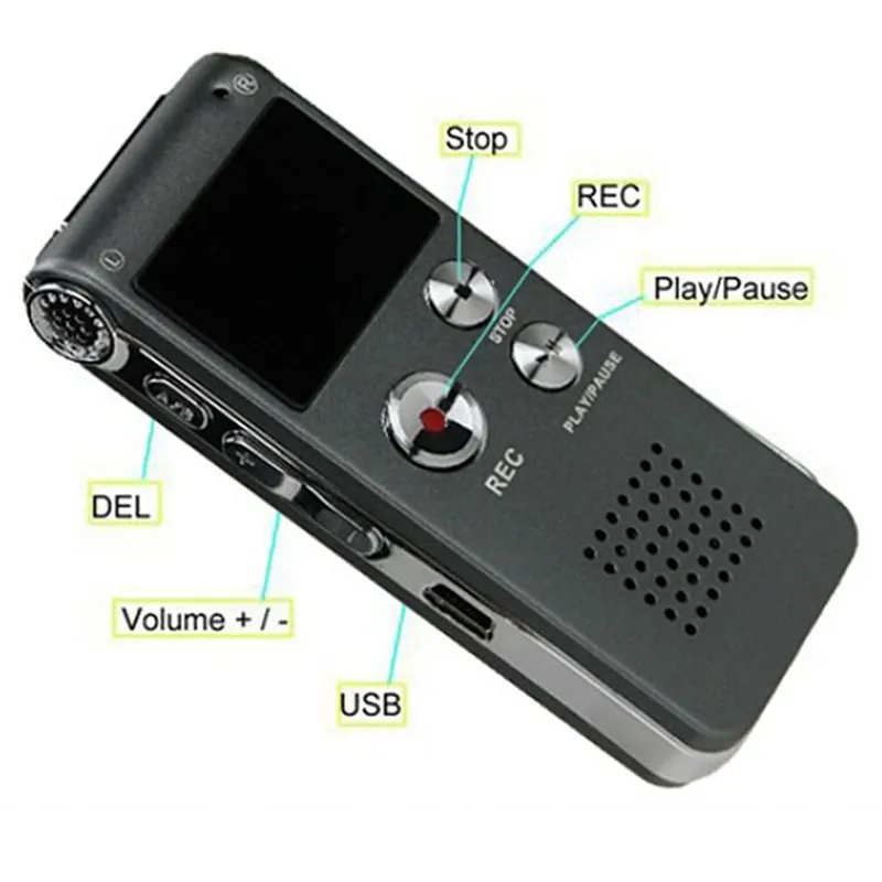 8 GB Digital Voice Recorder z wyświetlaczem LCD przenośnym mini Dyktaphone Pen Nagrywanie telefonu z odtwarzaczem MP3