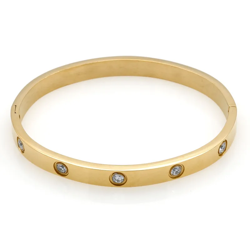 Fashion inossidabile in acciaio inossidabile 18K braccialetto dorato uomini e donne modelli amici regali doni coppia1439215