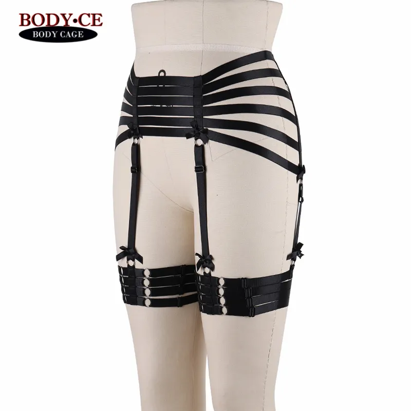 Womens Sexy Black Elastic Garter Belt, Adjusted High Waist Stocking  Suspender Lingerie, Punk Harajuku Erotic BDSM Bondage Harness from Dhgate  Garters - price 14.19