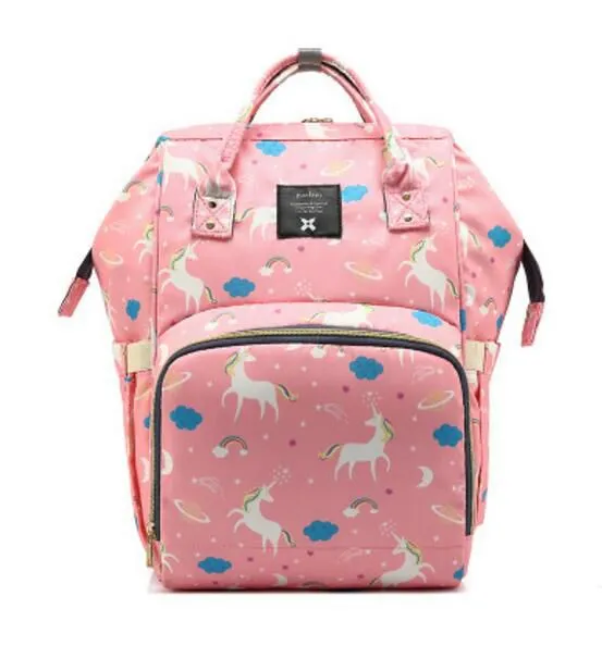 Unicorno Mamma Borse pannolini Designer di marca Pannolini Zaini maternità Borse da viaggio all'aperto Stampa di moda Grande borsa portaoggetti Organizzatore LD43