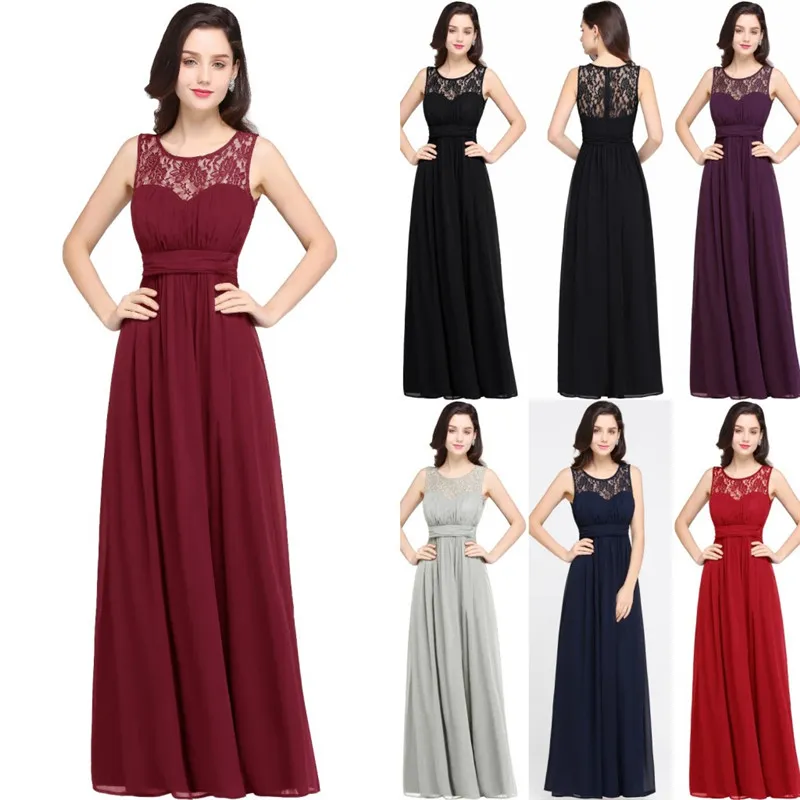 Cheap Country Bridesmaid Dresses For Wedding Long Chiffon A Line Formal ...