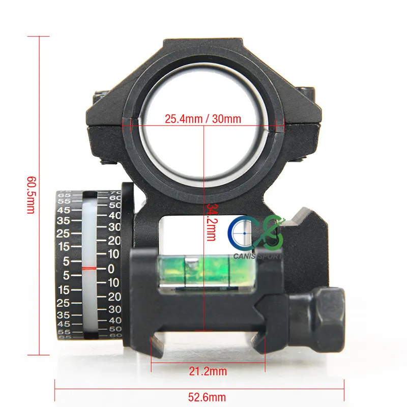 PPT ajustável do escopo do rifle de Adi montagens 30mm / 25.4m anéis Riflescope com nível de bolha CL24-0207