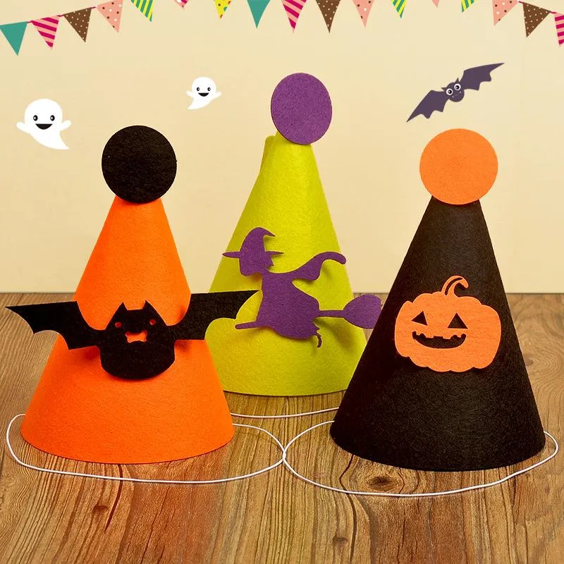 Nya Halloween Tillbehör Handgjorda hattar Pumpa Bat Skull Witch Festlig Event Party Decoration