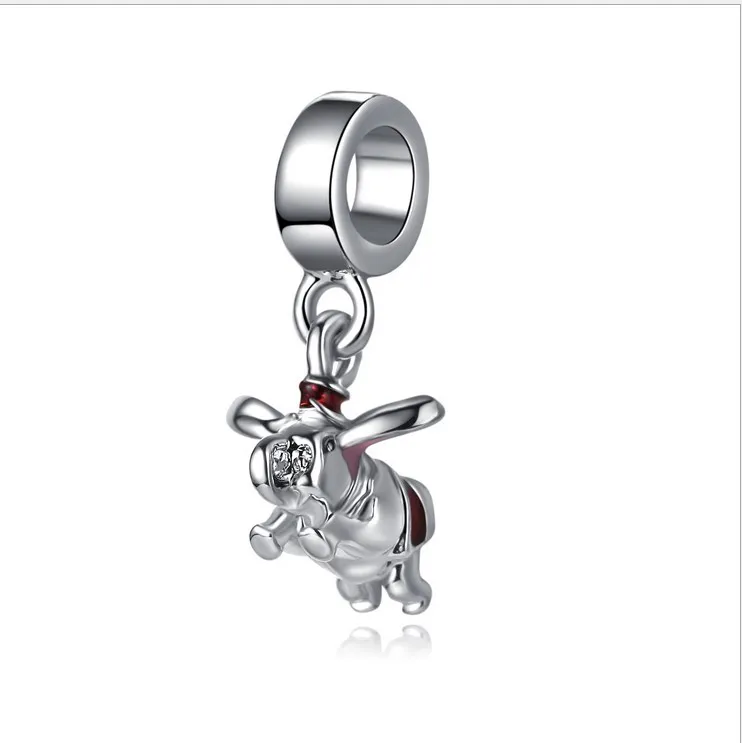 Se adapta a Pandora Pulseras 30pc Dumbo Colgante ElephantSilver Charms Bead Dangle Charm Beads para venta al por mayor Diy European Sterling Necklace Jewelry