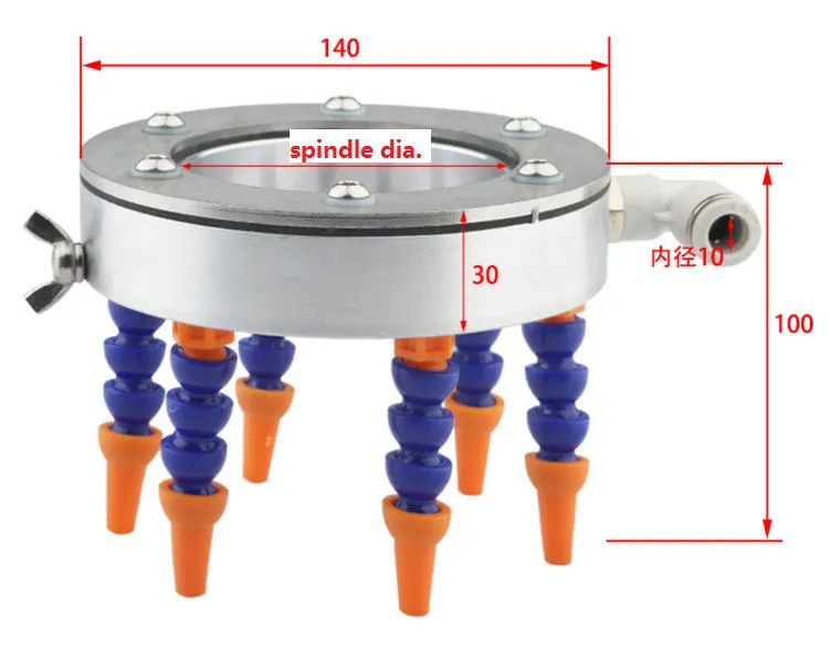 Buse ronde refroidissement par eau anneau de pulvérisation universel tuyau de refroidissement tuyau pour cnc routeur broche parts265l