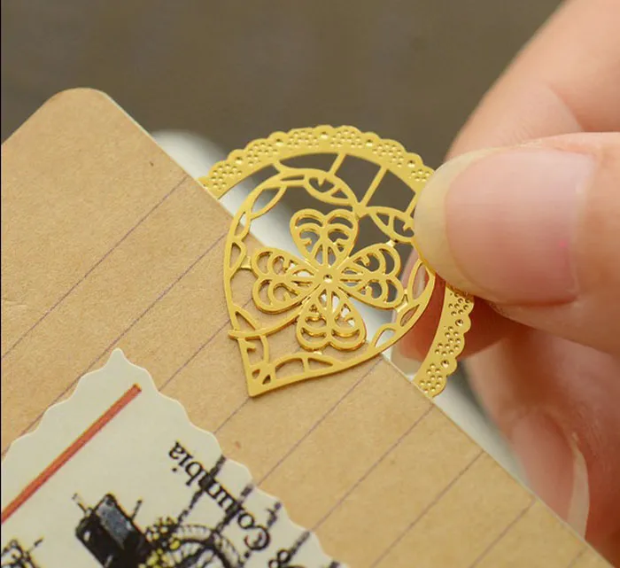 Mignon or métal signet mode cage à oiseaux couronne chat Clips pour livres papier produits créatifs papeterie
