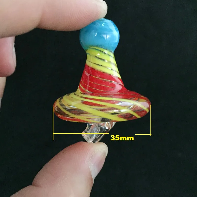 Universal Solid Color Stripe vidro UFO Carb Cap dome XL XXL Diâmetro 35mm Para 4 MM Quartz banger Nails Colorido Dab Rig.