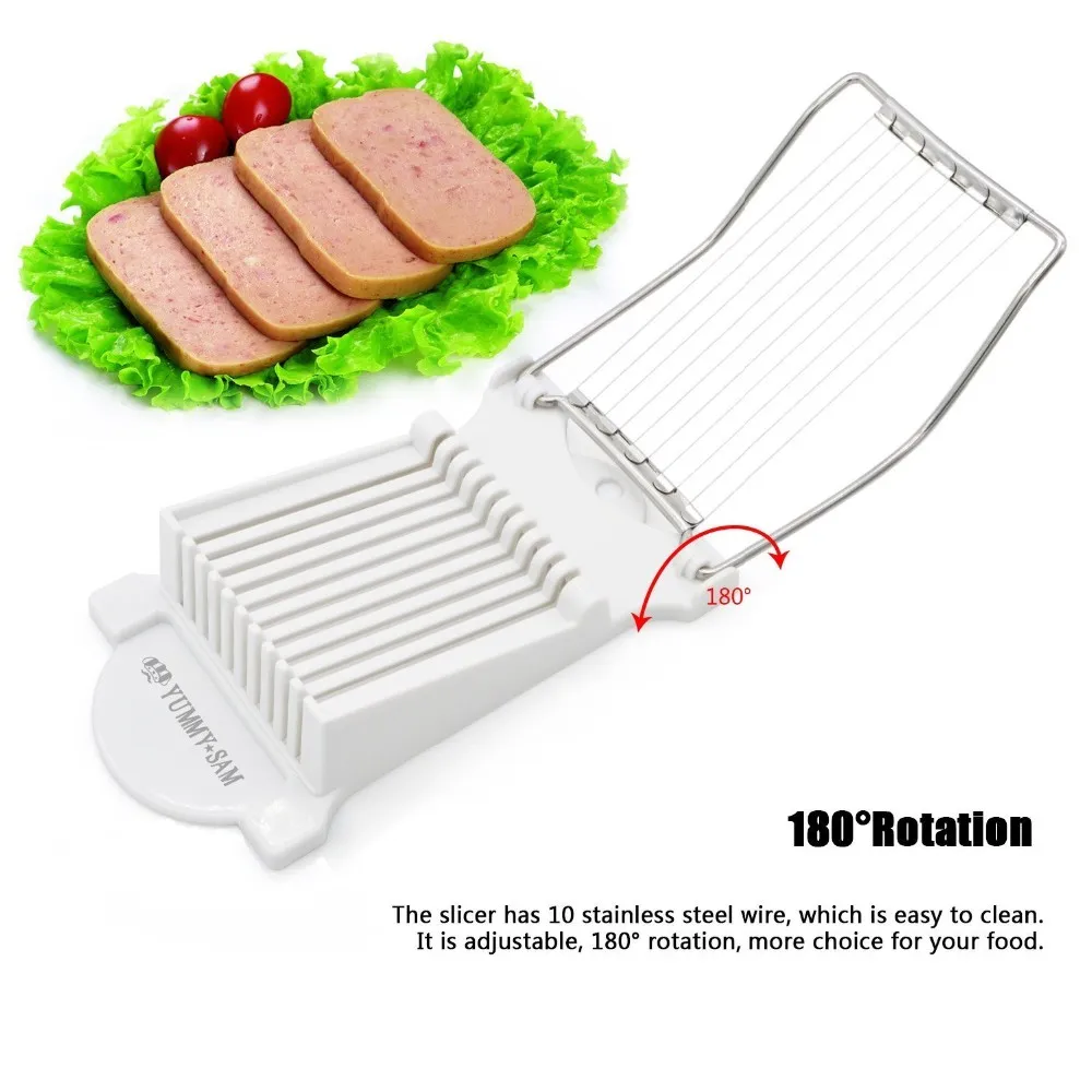 Luncheon Meat Slicer Cheese Boiled Egg Ham Cutter Fruit Slicer BPA Free 180ﾰRotatio (4)